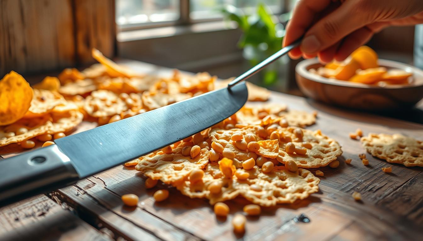Knusprige Linsencracker Herstellung