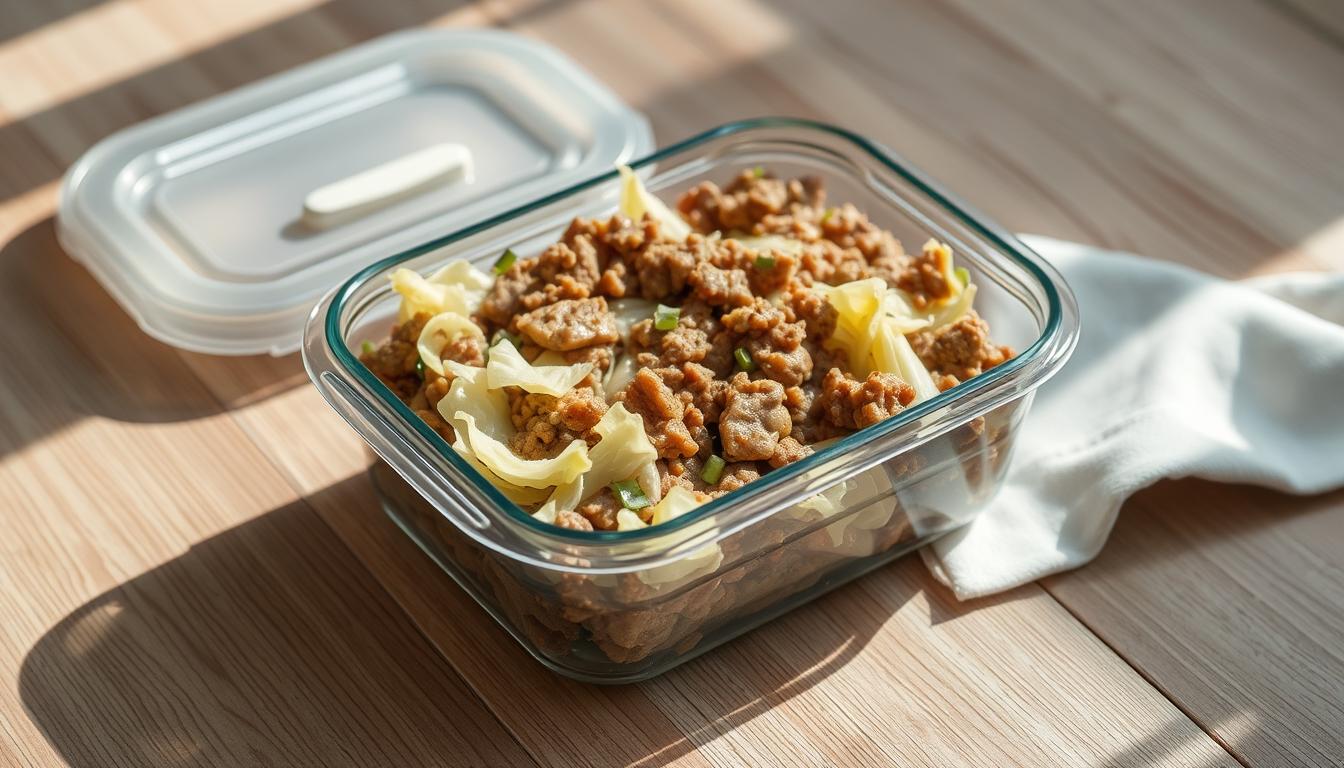 Spitzkohl-Hack-Pfanne Aufbewahrung
